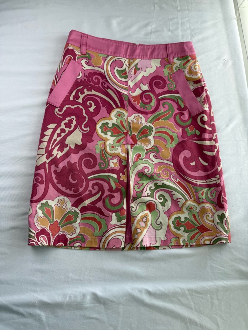 Etro Pink Multi Floral A-Line Skirt